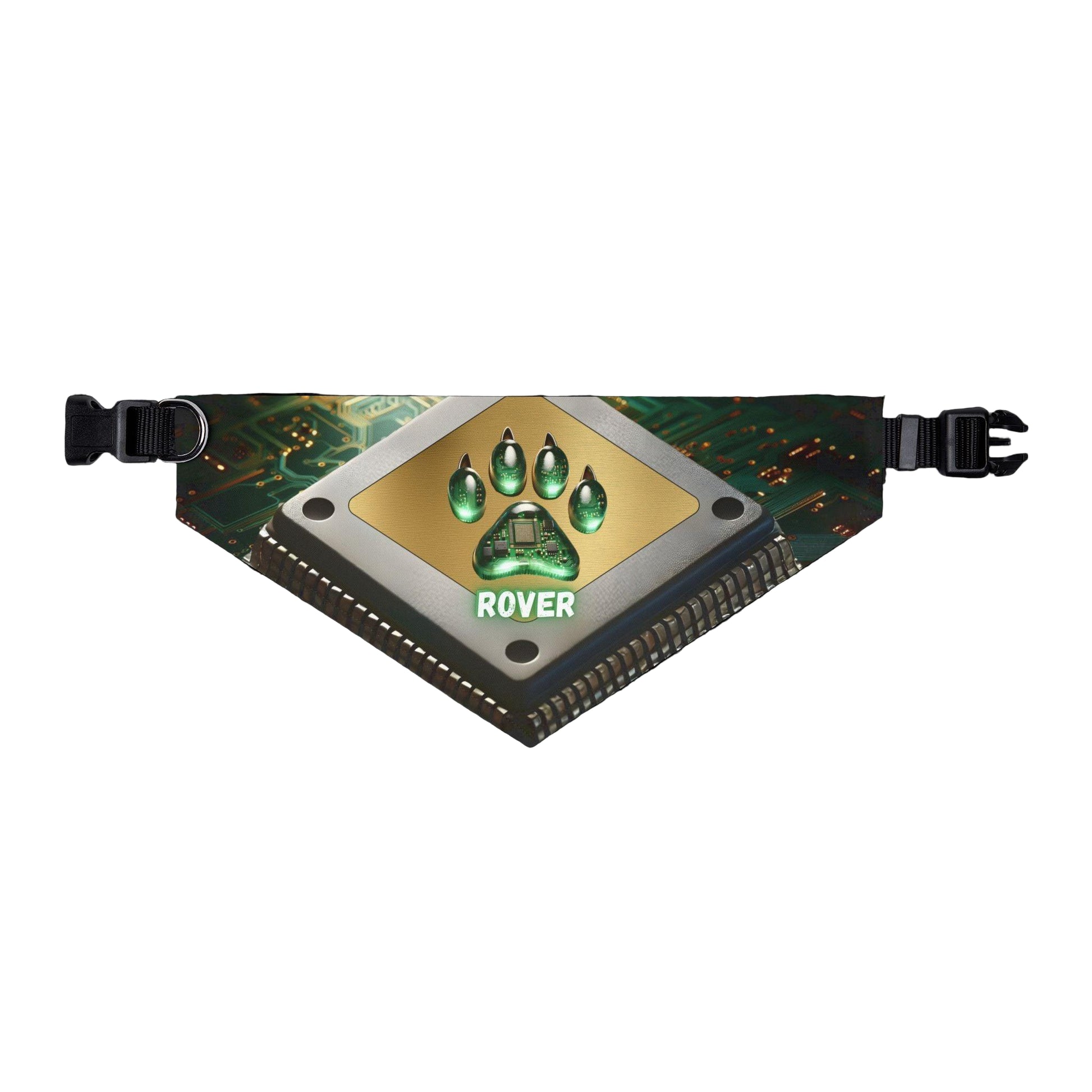 Circuit Board Component Paw Print Pet Bandana Collar - Pawsome Prints