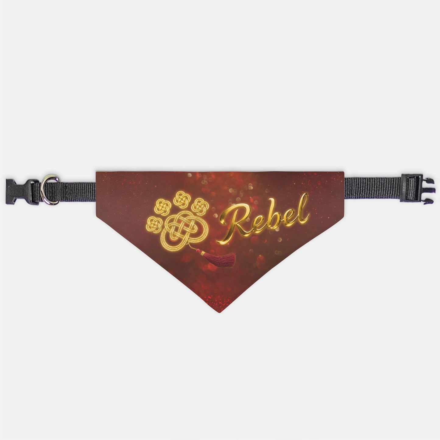 Fortune Knot Custom Paw Print Bandana Collar