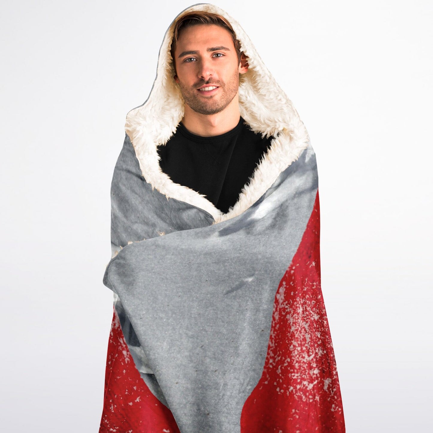 Snow Love Custom Pet Photo Hooded Blanket