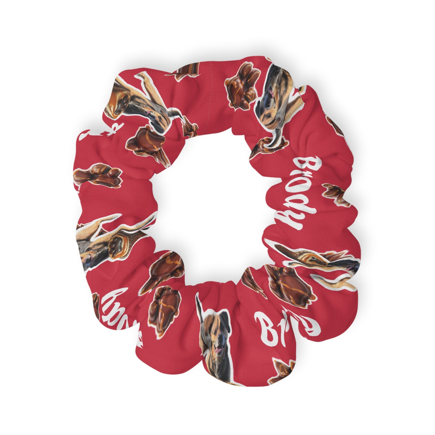 Chocolate Caramel Paw Print Scrunchie