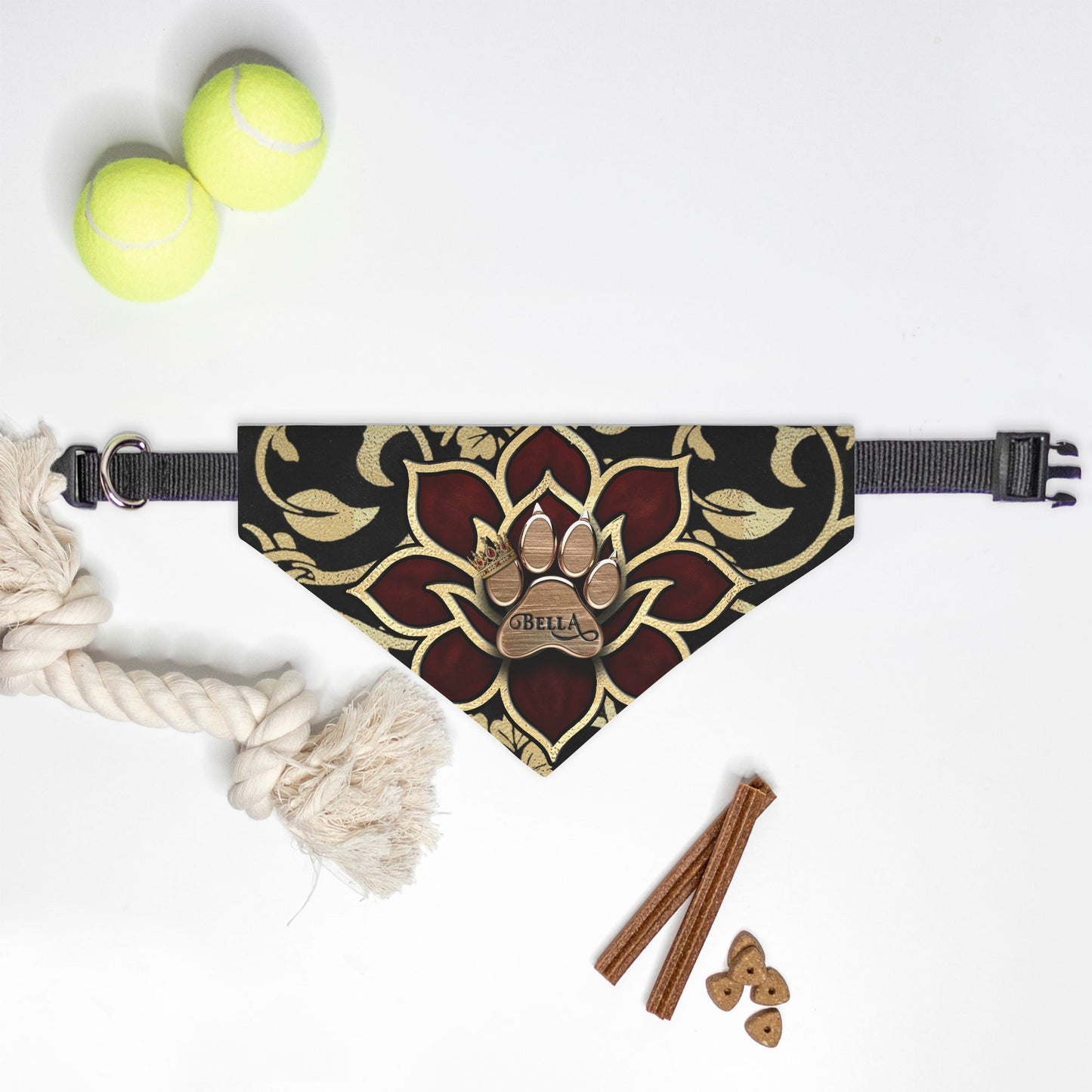 Queen Paw Print Bandana Collar S