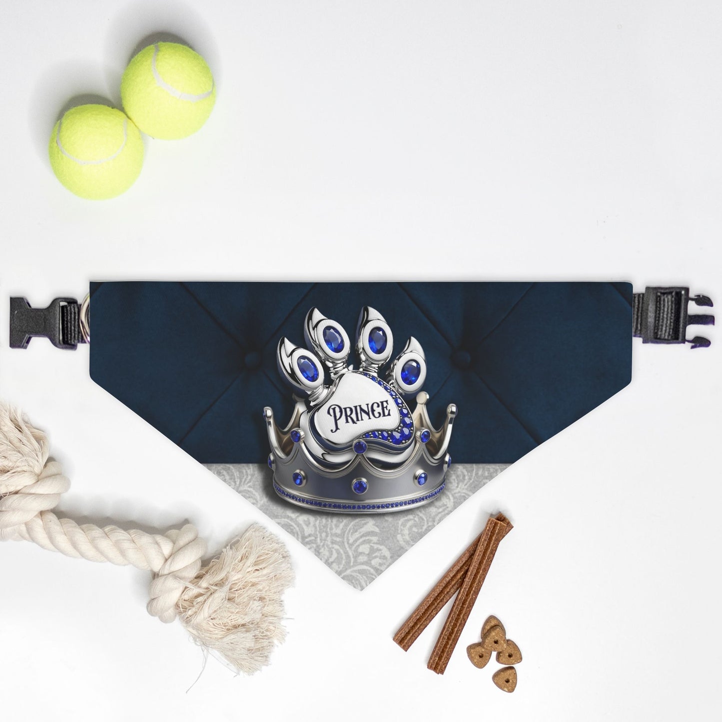 Prince Paw Print Bandana Collar XL