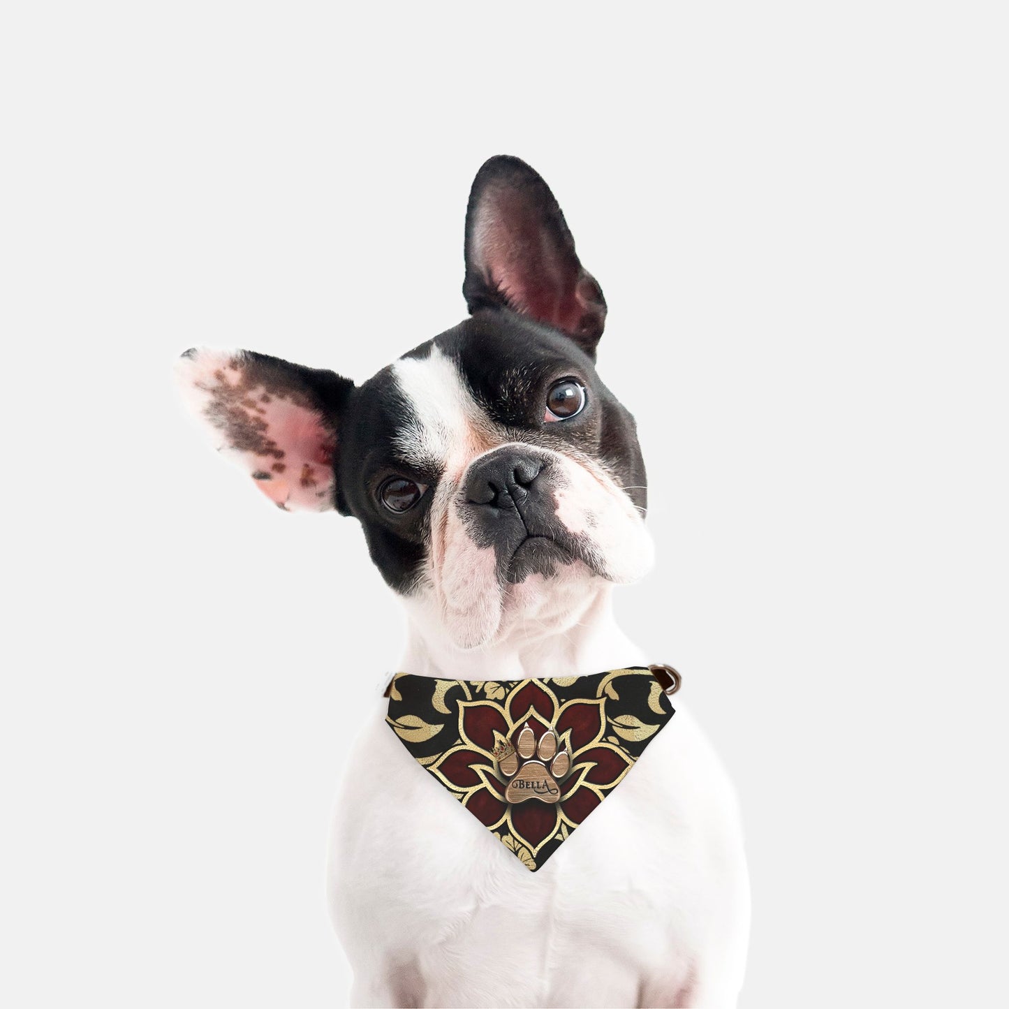 Queen Paw Print Bandana Collar S