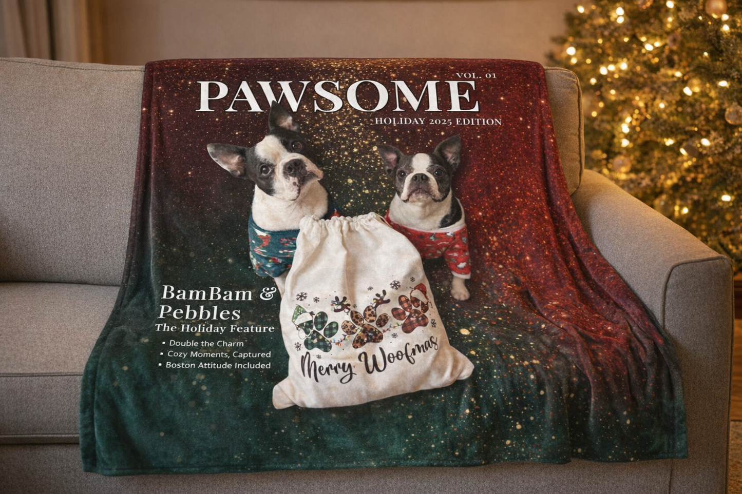 Holiday Magazine Cover Custom Minky Blanket
