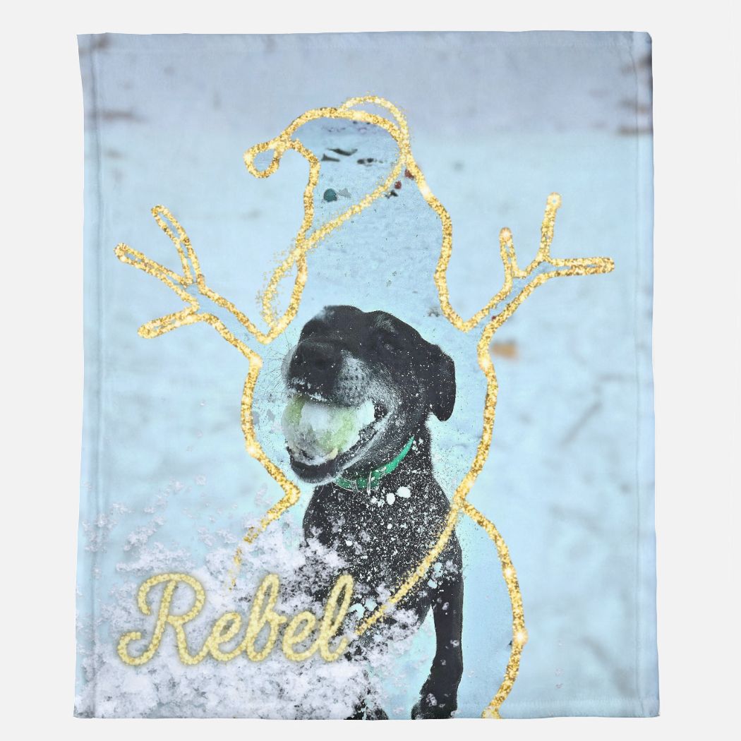 Sparkle Snowman Frame Custom Minky Blanket