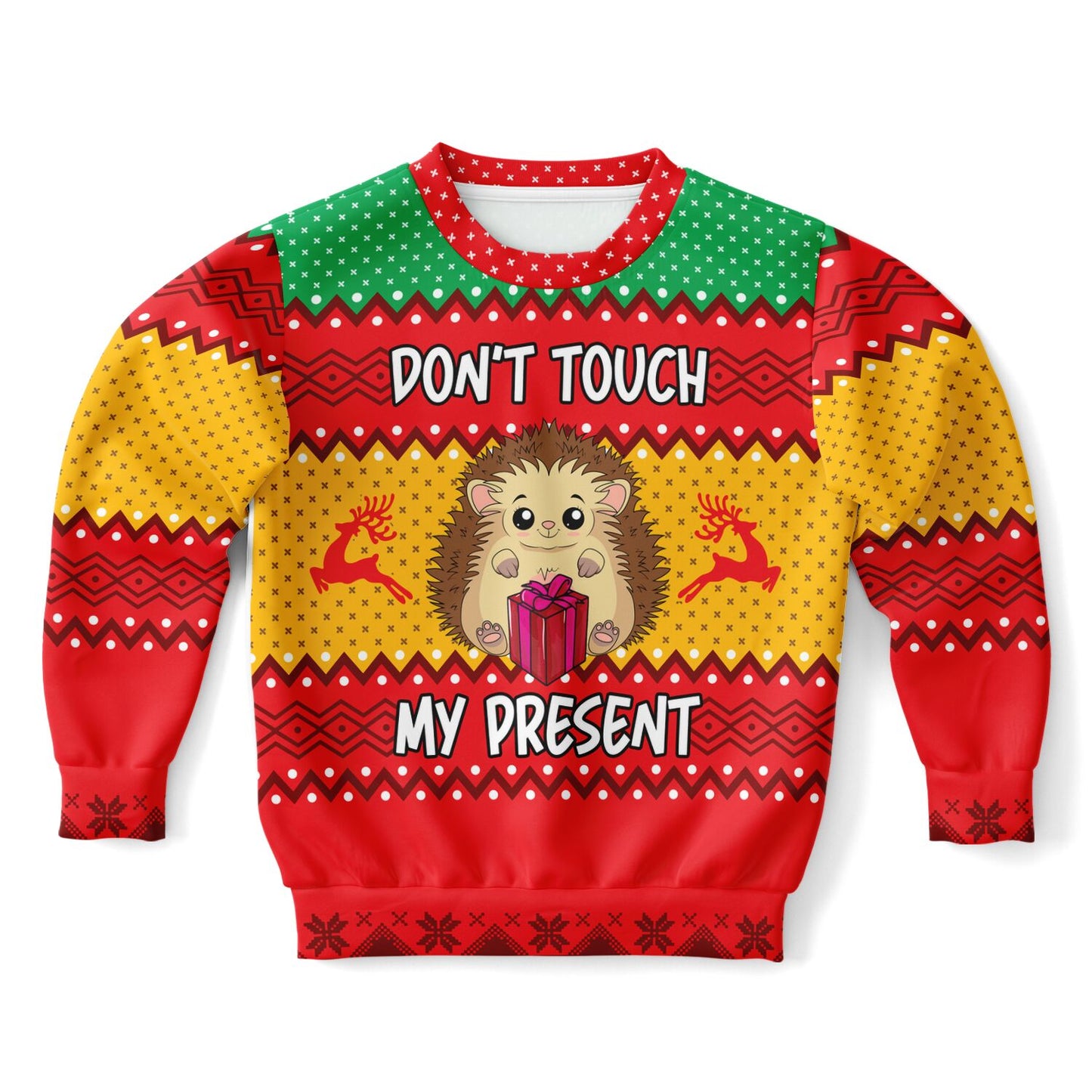 Don’t Touch My Present Kids Ugly Christmas Sweater