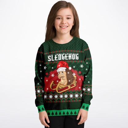 Sledgehog Kids Ugly Christmas Sweater