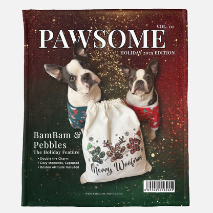 Holiday Magazine Cover Custom Minky Blanket