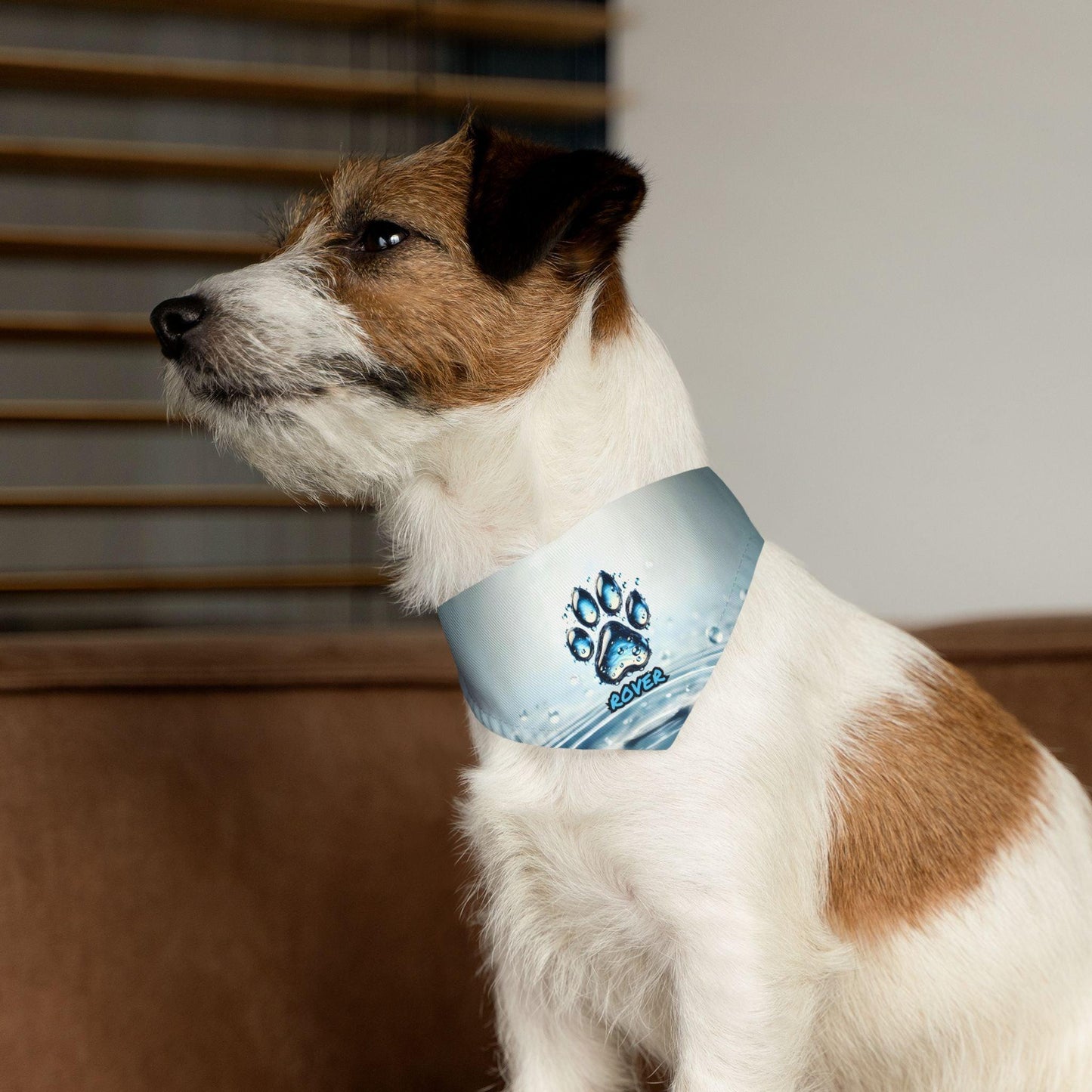 Water Paw Print Pet Bandana Collar - Pawsome Prints