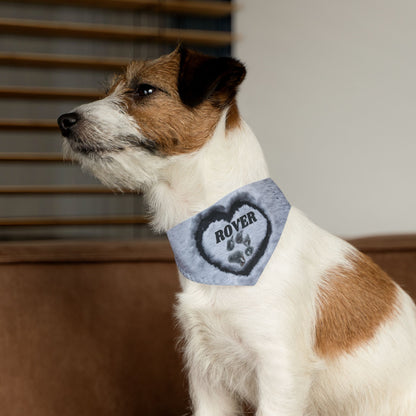 Snow Heart Paw Print Dog Bandana Collar