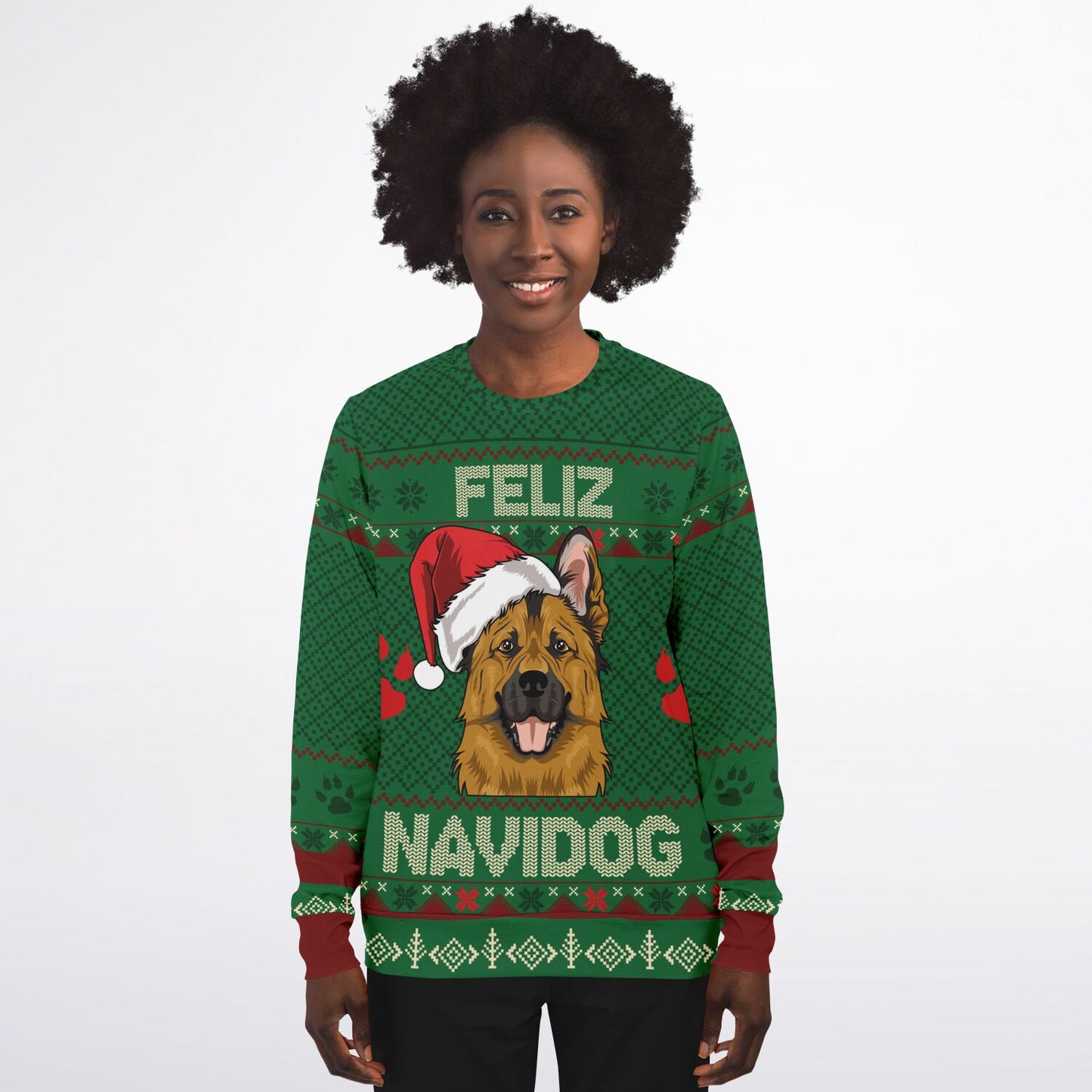 Feliz Navidog Ugly Christmas Sweater – German Shepherd Edition