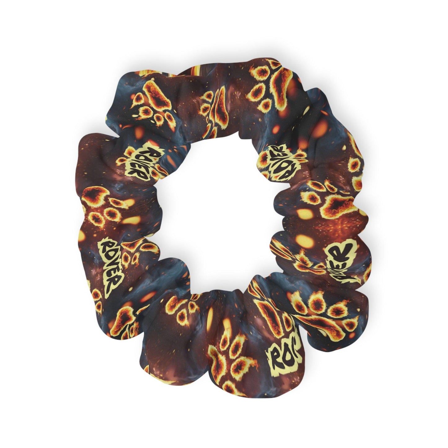 Fire Paw Print Scrunchie (personalized with your pets name) - Pawsome Prints