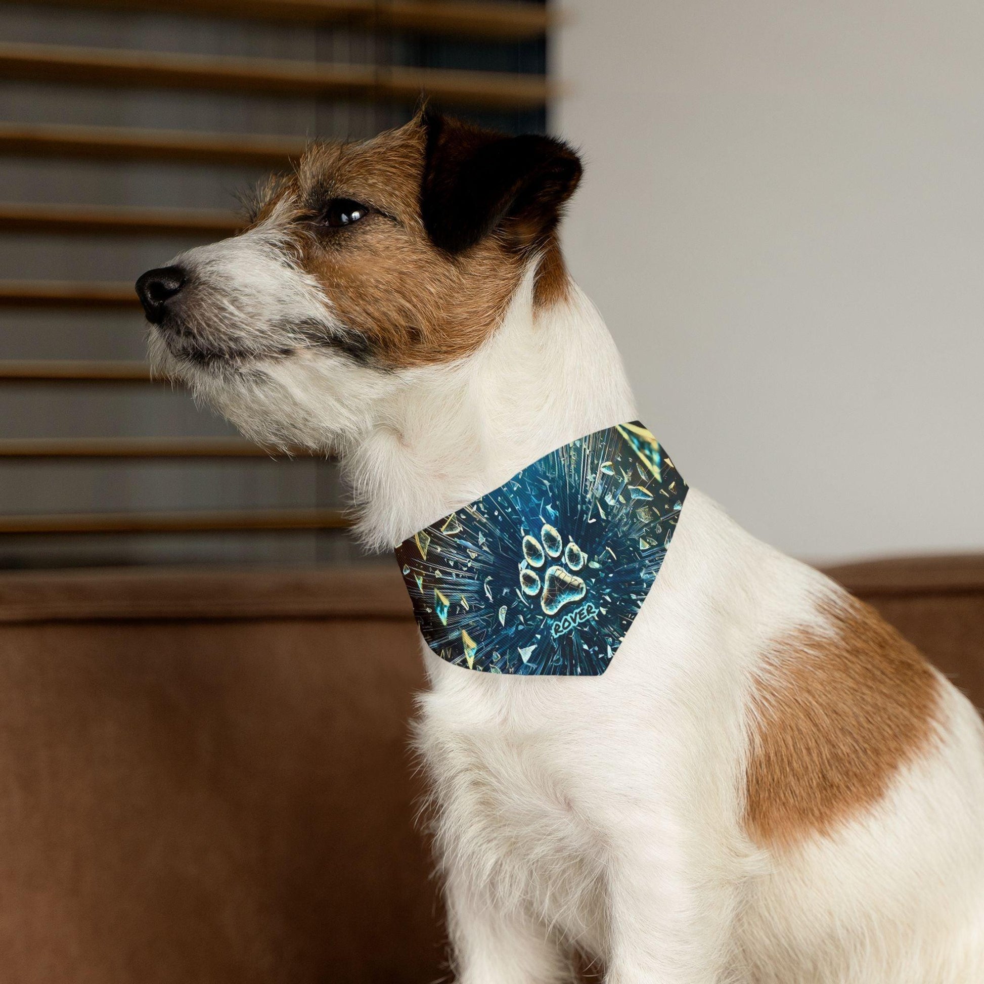 Shattered Glass Paw Print Pet Bandana Collar - Pawsome Prints