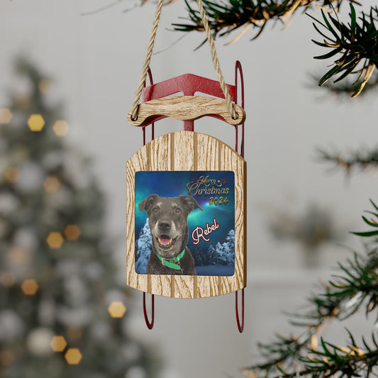 Merry Christmas Night 2024 Personalized Sled Ornament