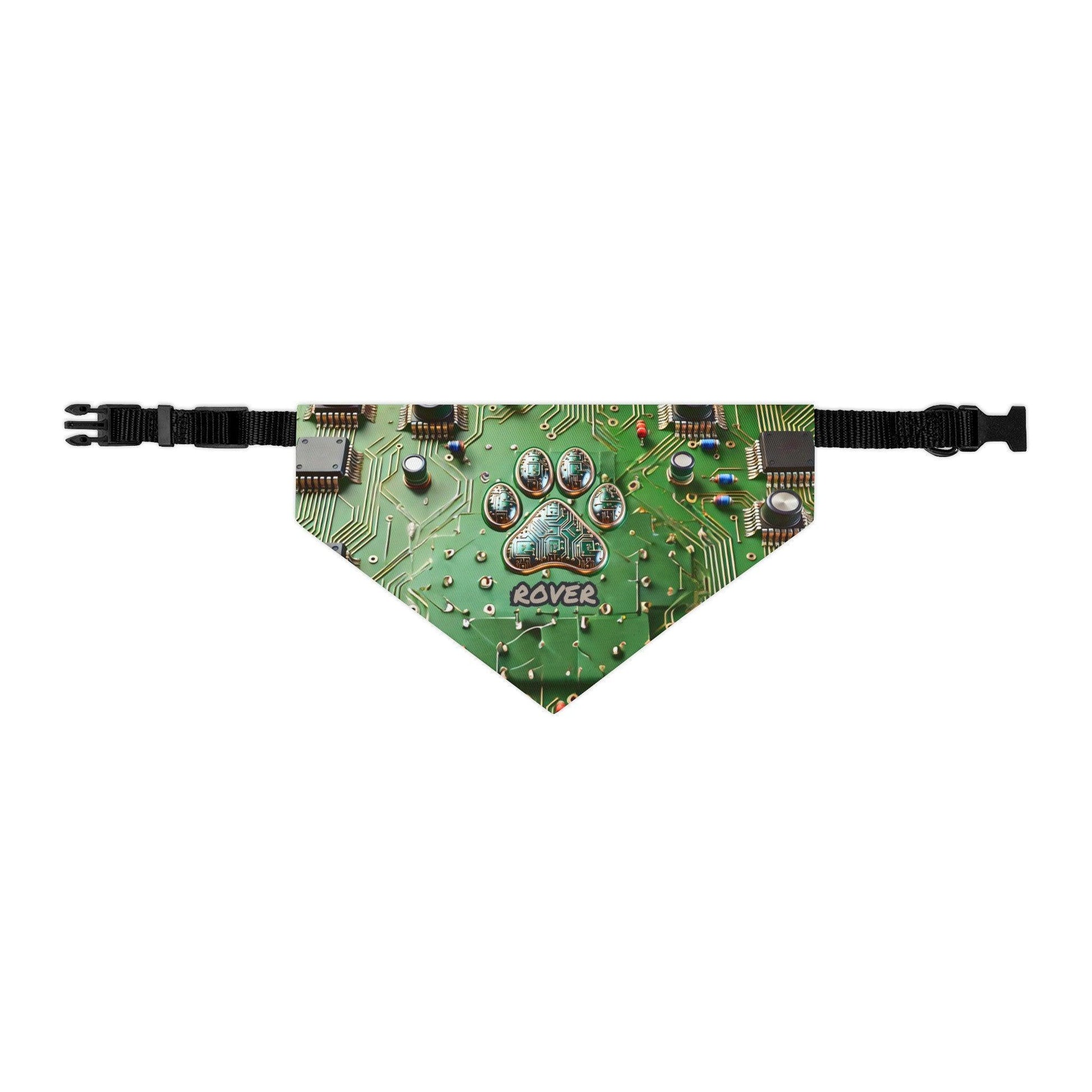 Circuit Board Paw Print Pet Bandana Collar - Pawsome Prints