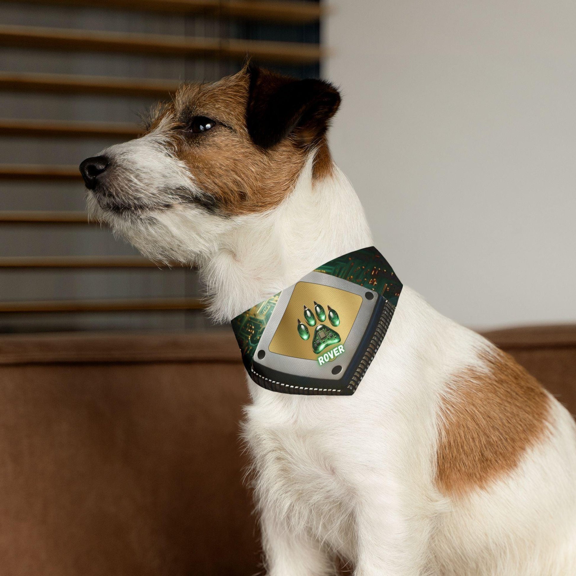 Circuit Board Component Paw Print Pet Bandana Collar - Pawsome Prints