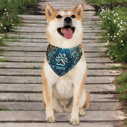 Shattered Glass Paw Print Pet Bandana Collar - Pawsome Prints