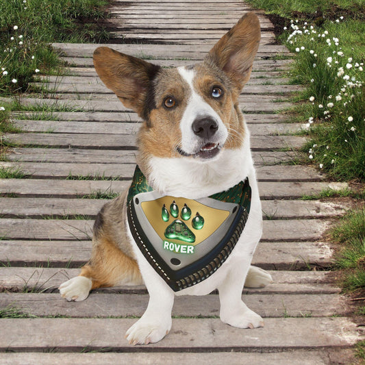 Circuit Board Component Paw Print Pet Bandana Collar - Pawsome Prints