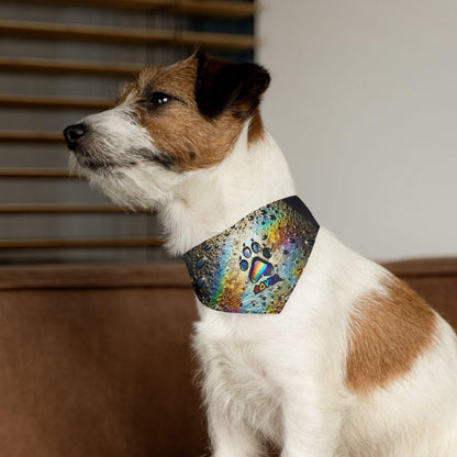 Motor Oil in Water Paw Print Pet Bandana Collar - Pawsome Prints