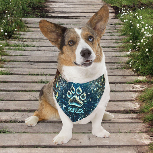 Shattered Glass Paw Print Pet Bandana Collar - Pawsome Prints