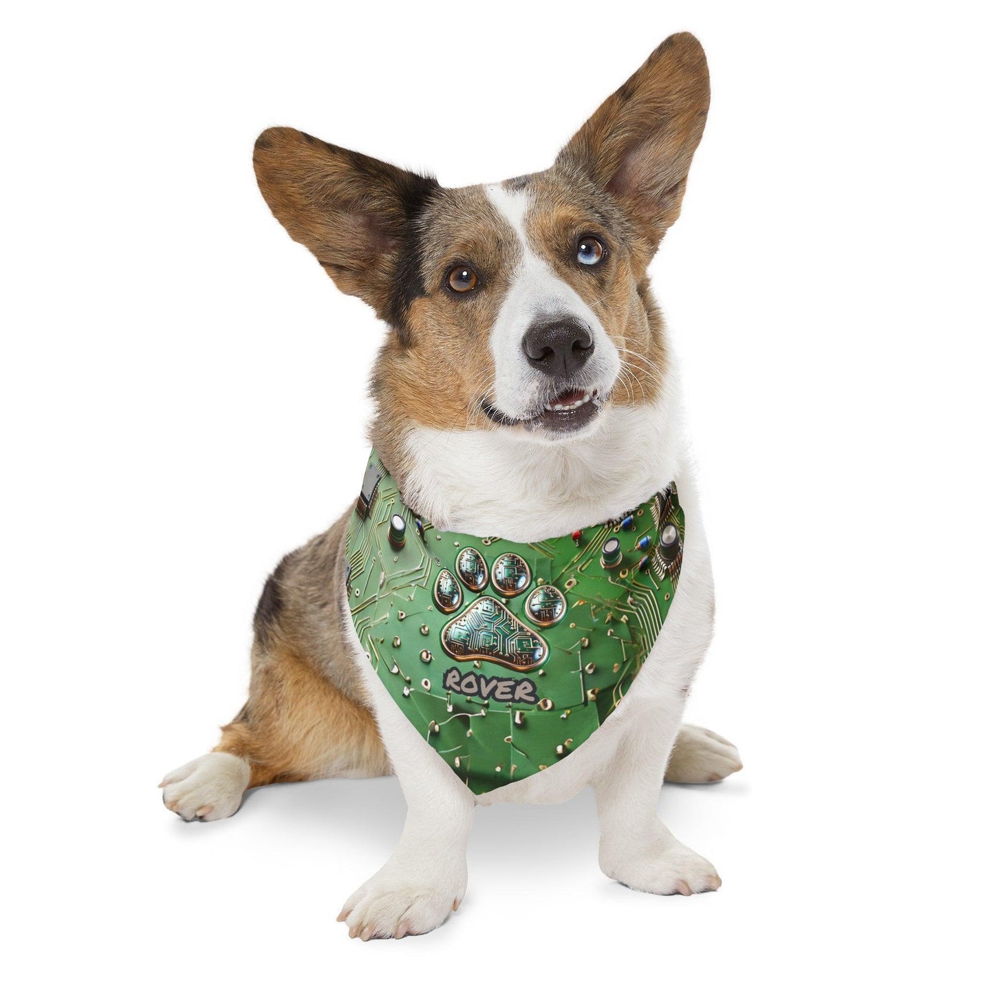 Circuit Board Paw Print Pet Bandana Collar - Pawsome Prints