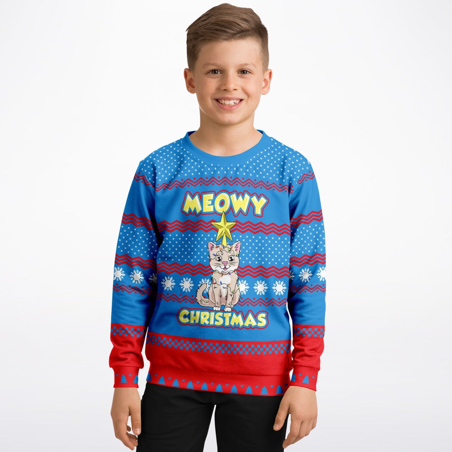 Meowy Christmas Kids Ugly Christmas Sweater