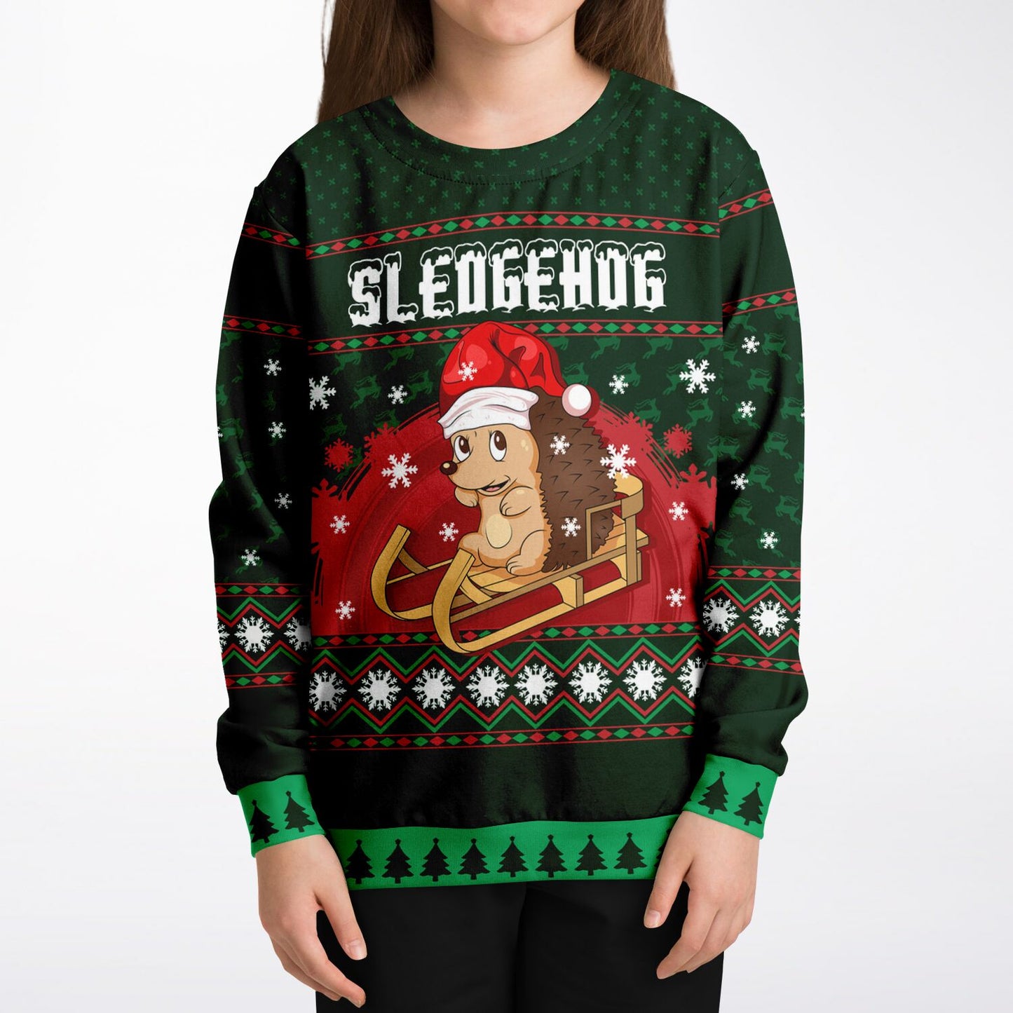 Sledgehog Kids Ugly Christmas Sweater