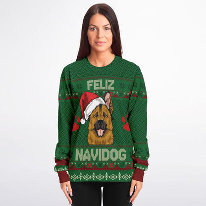 Feliz Navidog Ugly Christmas Sweater – German Shepherd Edition