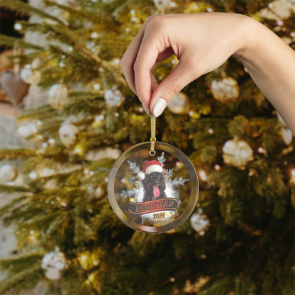 Snowball & Snowflake Combo Personalized 2024 Glass Christmas Ornament