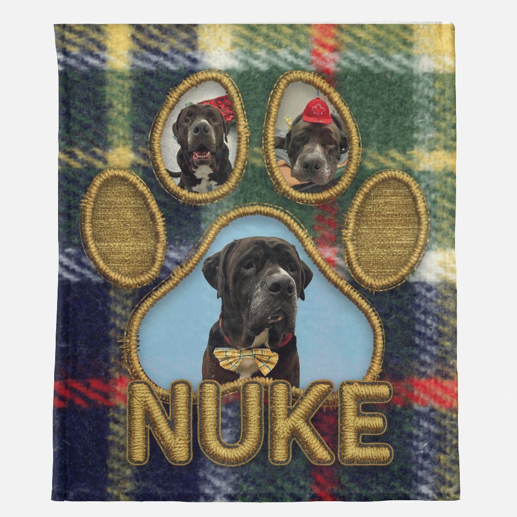 Tartan Stitch – Pawprint Collage Minky Blanket