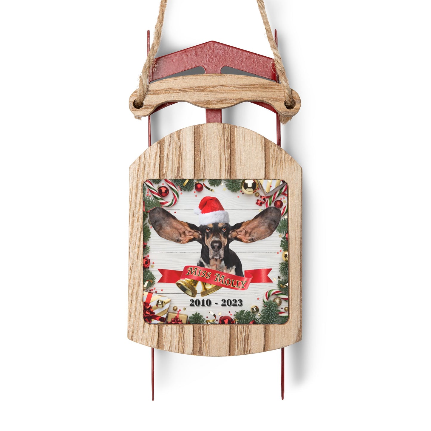 Bells Personalized Memorial Sled Christmas Ornament