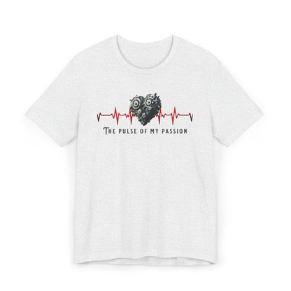 The Pulse of my Passion (Gears Heart) Unisex Jersey Short Sleeve T-Shirt - Pawsome Prints