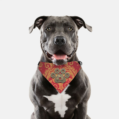 Ancient Fortune Coin Custom Paw Print Bandana Collar