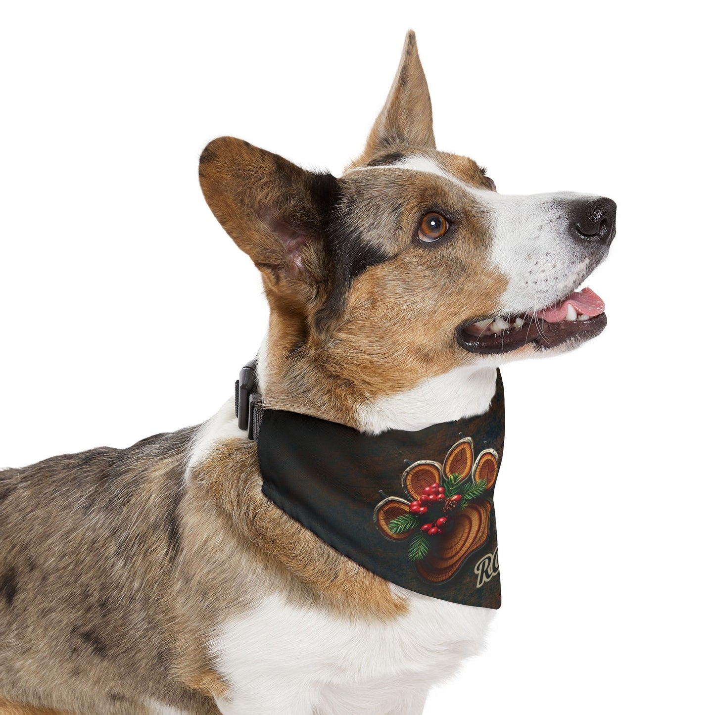 Yule Log Paw Print Dog Bandana Collar