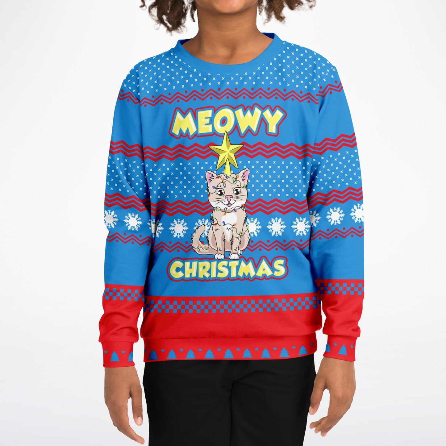 Meowy Christmas Kids Ugly Christmas Sweater