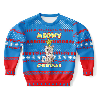 Meowy Christmas Kids Ugly Christmas Sweater