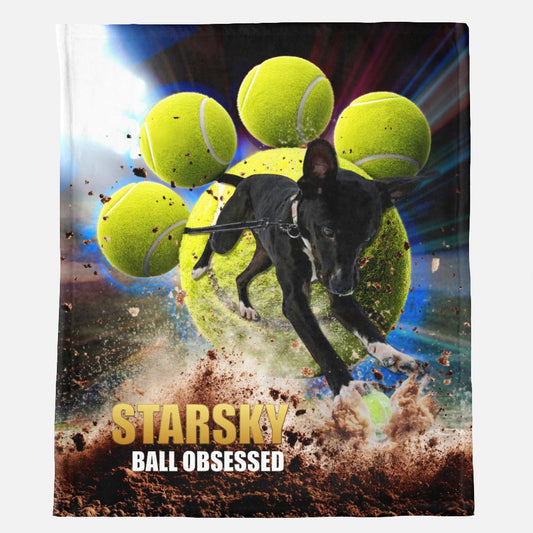Ball Obsessed – Pawprint Custom Minky Blanket