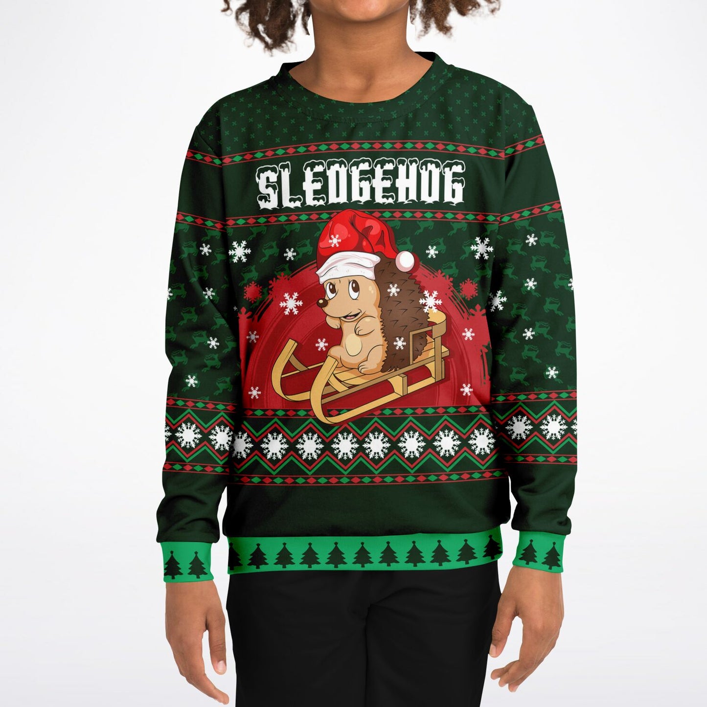 Sledgehog Kids Ugly Christmas Sweater