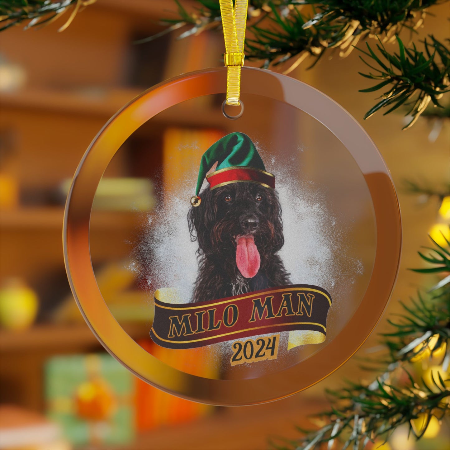 Snowball Personalized Glass 2024 Christmas Ornament