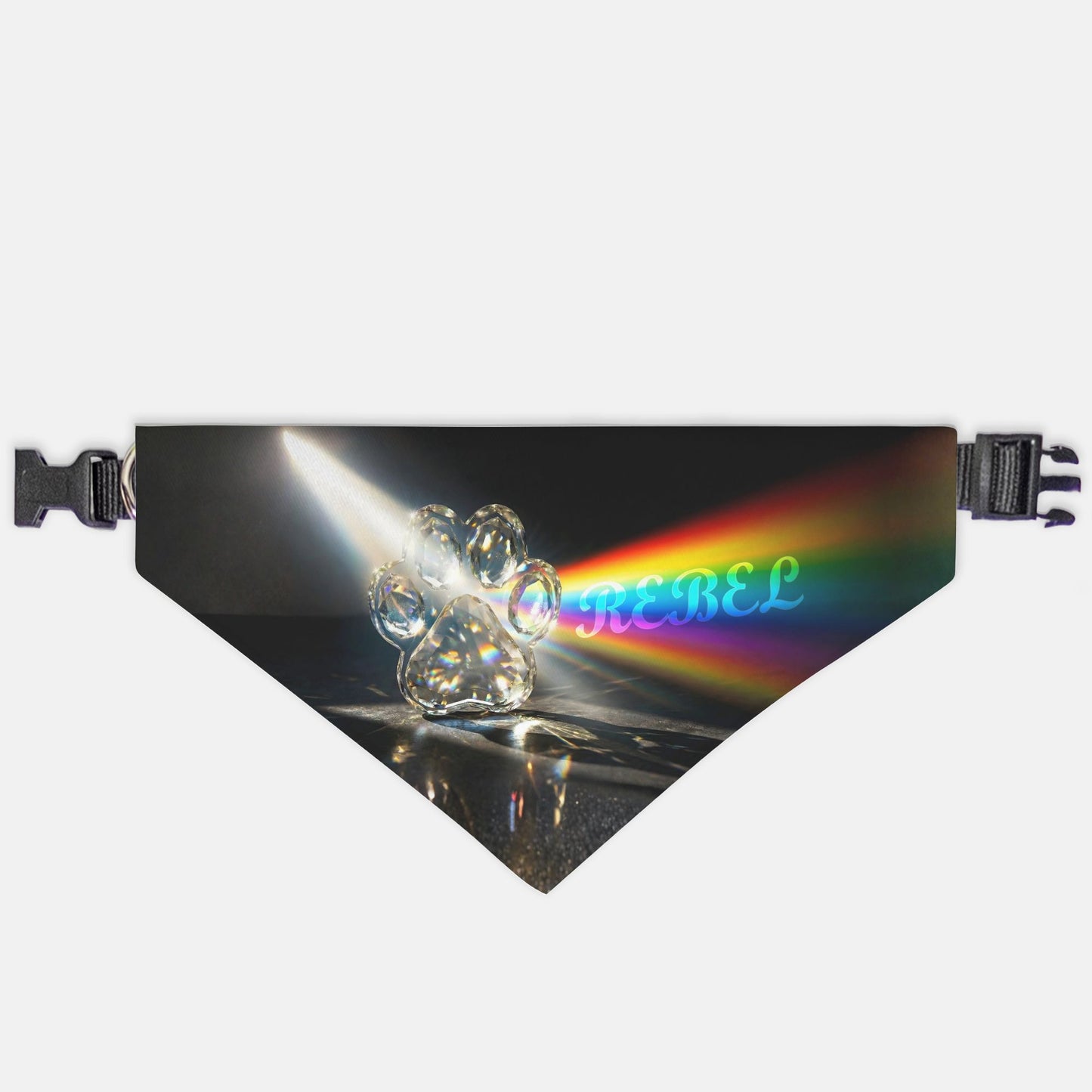Crystal Prism Custom Paw Print Bandana Collar