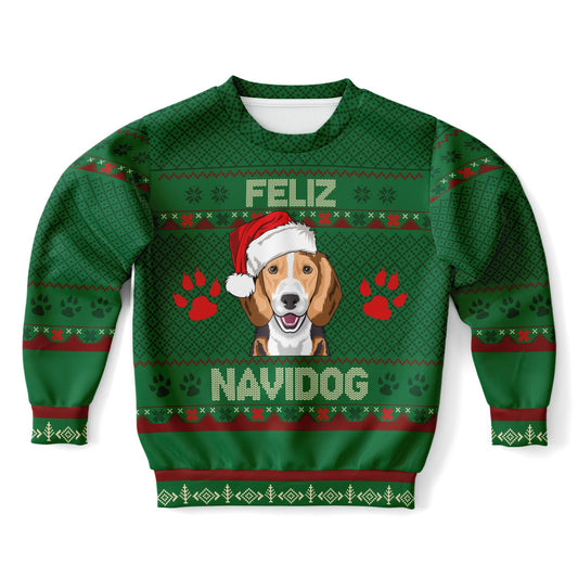 Feliz Navidog Kids Ugly Christmas Sweater - Beagle Edition