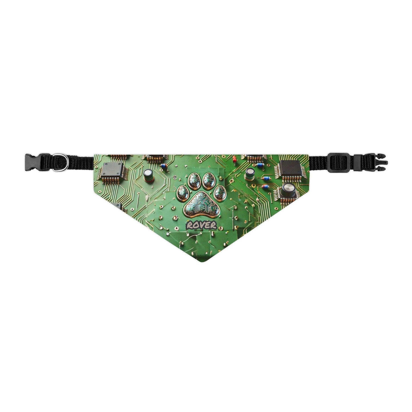 Circuit Board Paw Print Pet Bandana Collar - Pawsome Prints