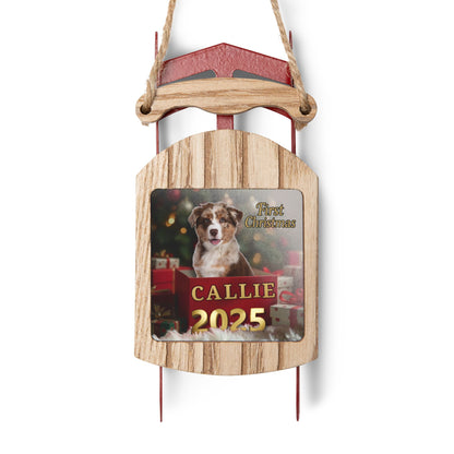 First Christmas 2025 Personalized Sled Ornament