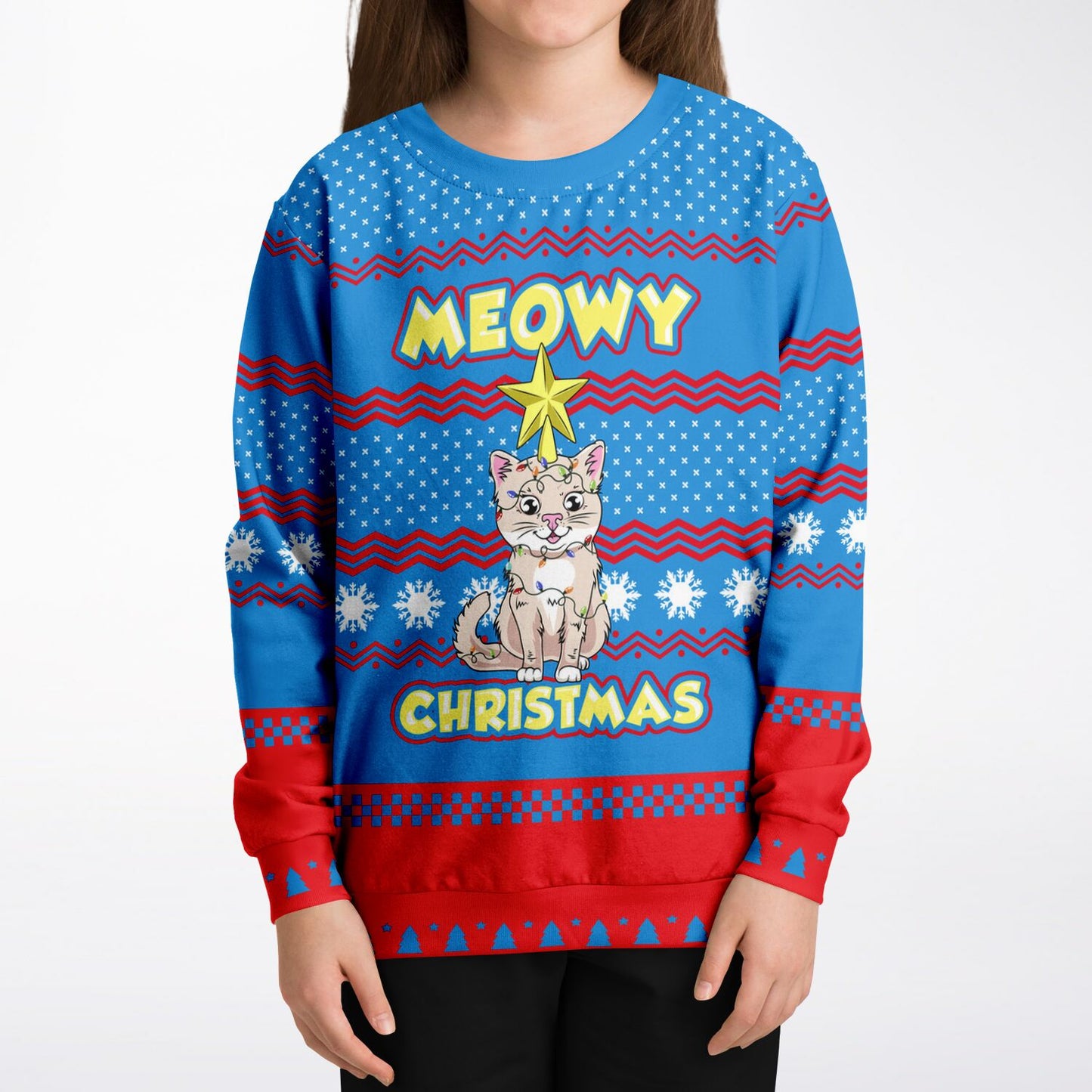 Meowy Christmas Kids Ugly Christmas Sweater