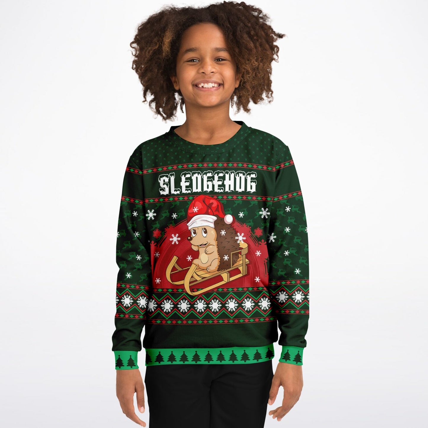 Sledgehog Kids Ugly Christmas Sweater