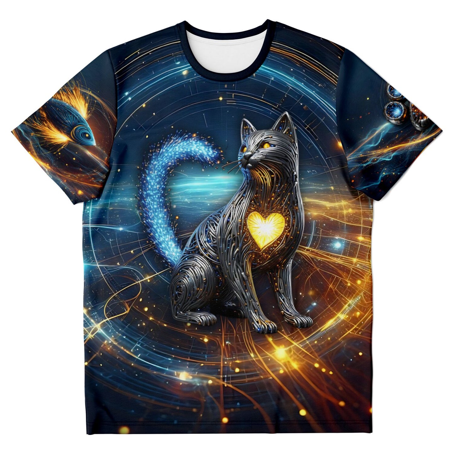 Cat Welding Spark Unisex (AOP) T-Shirt