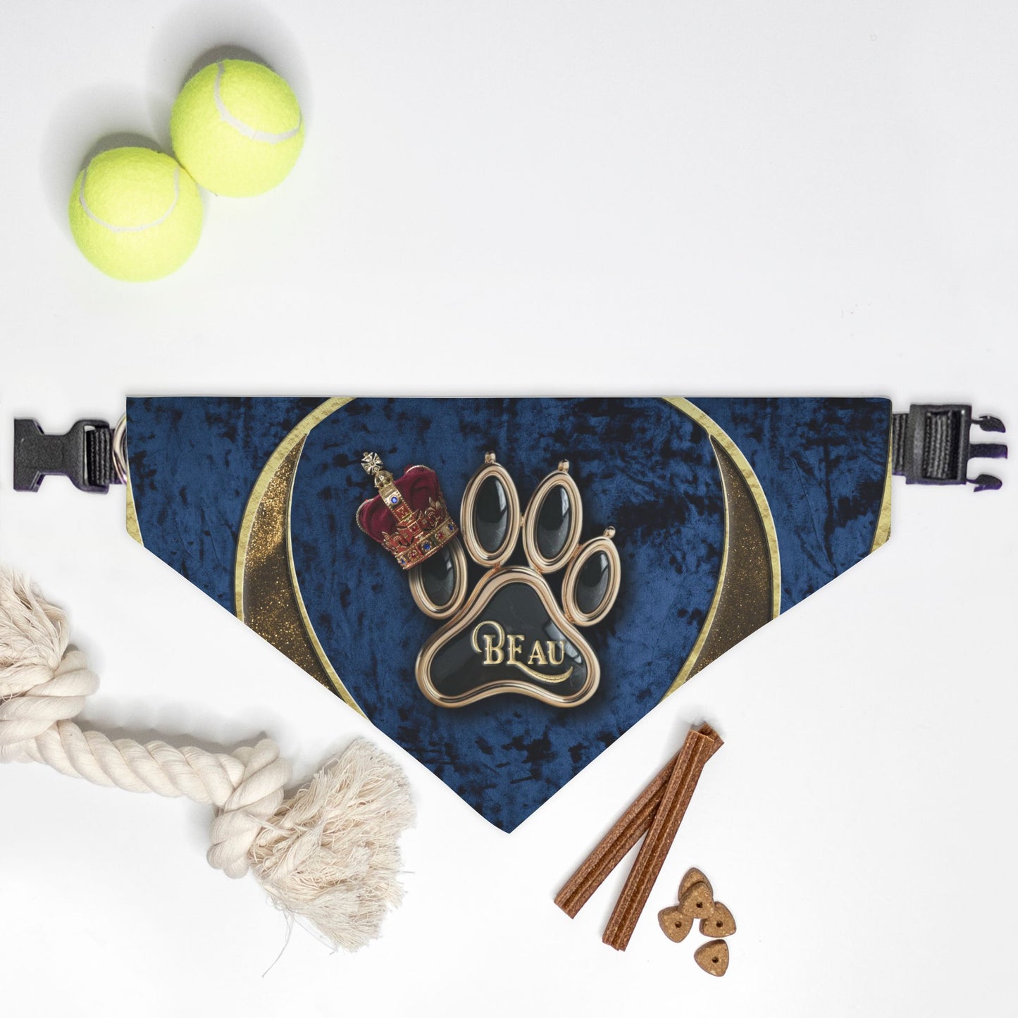 King Custom Paw Print Bandana Collar