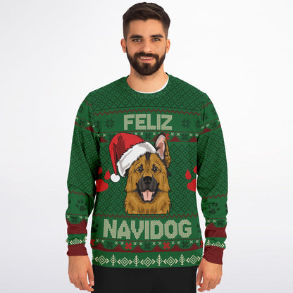 Feliz Navidog Ugly Christmas Sweater – German Shepherd Edition