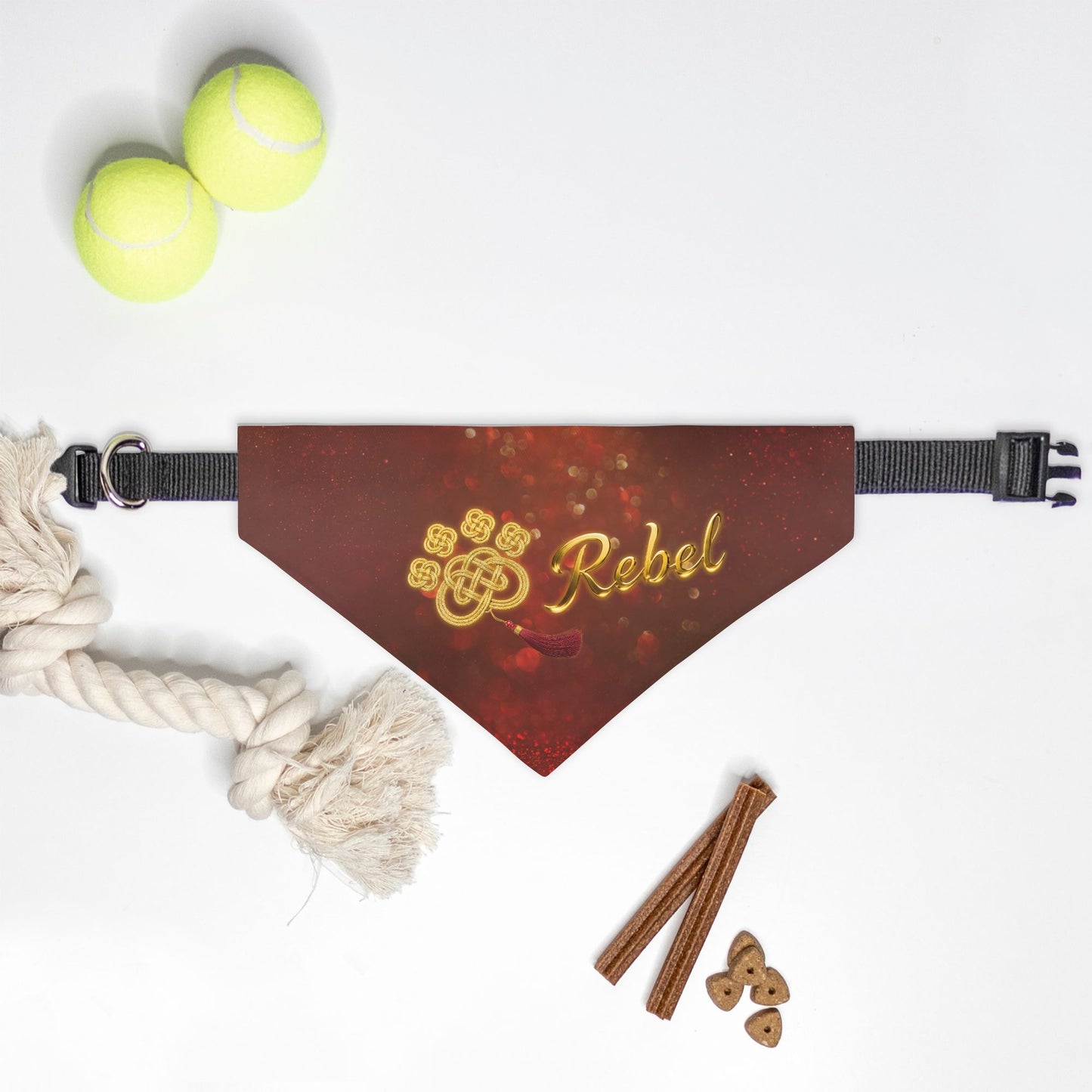 Fortune Knot Custom Paw Print Bandana Collar