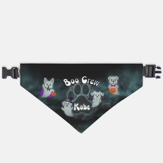 Boo Crew Paw Print Bandana Collar